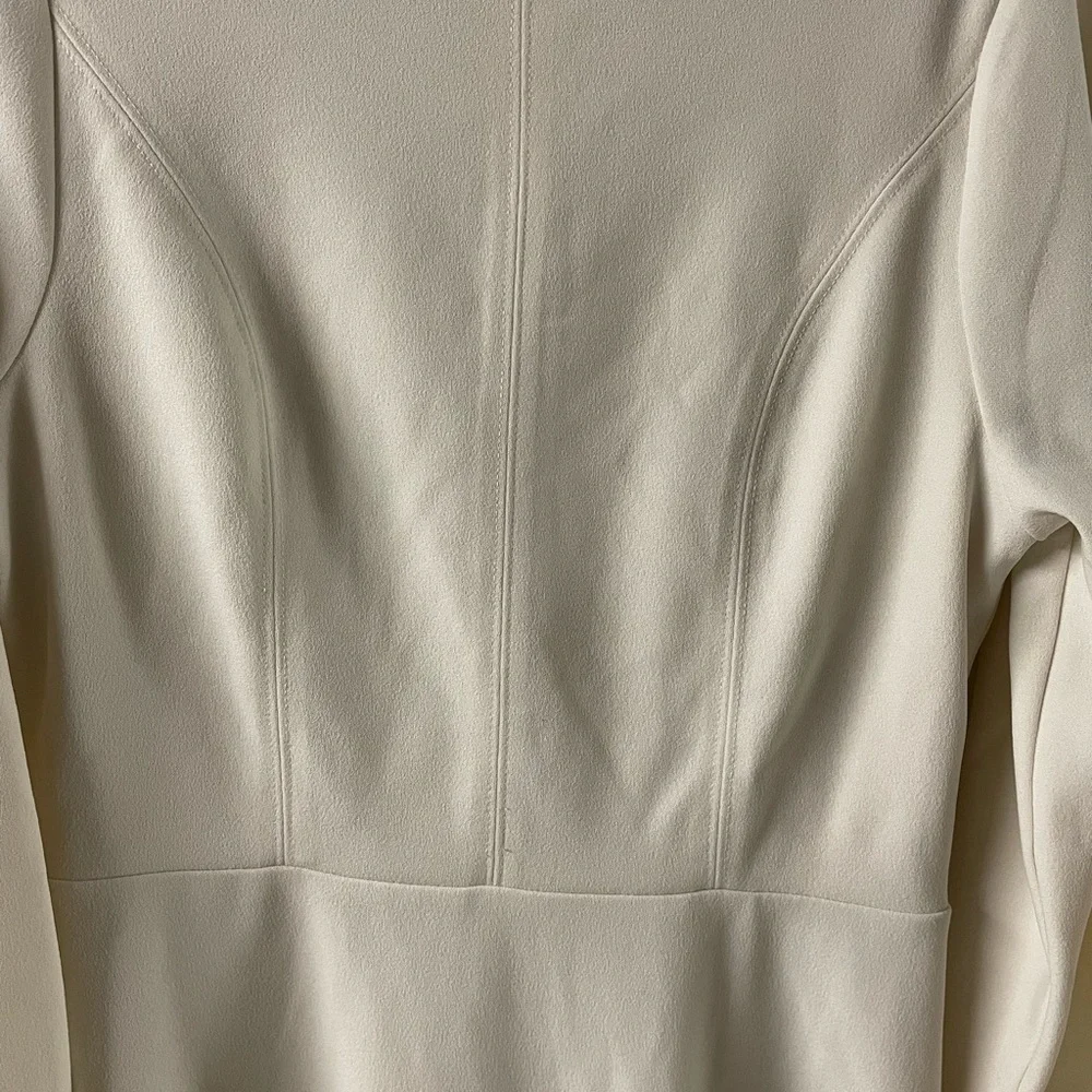 Express Women's Dress XS Midi Ivory Swing Long Sleeve A-Line Round Neck - Picture 7 of 7